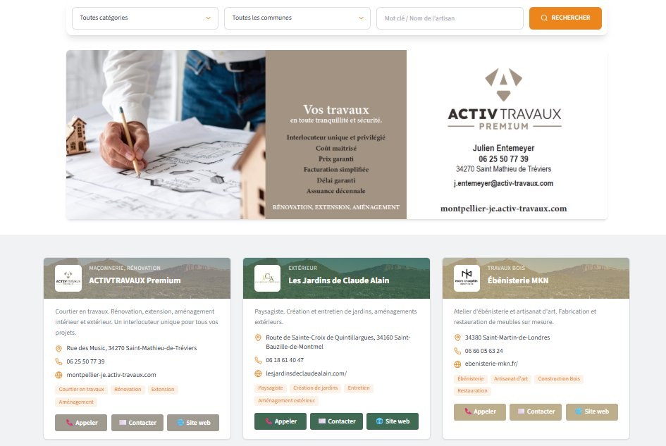 Annuaire d'artisans alimenté par IA — Autour du Pic — magazine du Pic Saint-Loup
